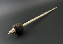 Load image into Gallery viewer, Hedgehog bead spindle in walnut and curly maple