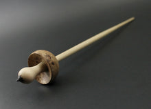 Load image into Gallery viewer, Mushroom support spindle in maple burl and curly maple