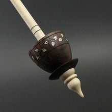 Load image into Gallery viewer, Teacup spindle in East Indian rosewood and curly maple