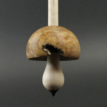 Load image into Gallery viewer, Mushroom support spindle in maple burl and curly maple