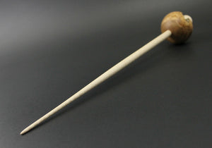 Mushroom support spindle in maple burl and curly maple