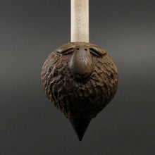 Load image into Gallery viewer, Sheep support spindle in walnut and curly maple