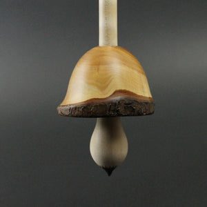 Mushroom support spindle in Pacific yew and curly maple