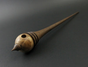 Birdhouse spindle in maple burl and walnut