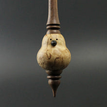 Load image into Gallery viewer, Bird bead spindle in Karelian birch and walnut