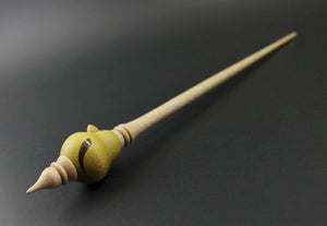 Bird bead spindle in hand dyed curly maple and curly maple