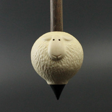 Sheep support spindle in holly and walnut (<font color=