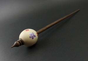 Egg bead spindle in holly and walnut