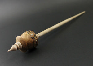 Teacup spindle in maple burl and curly maple