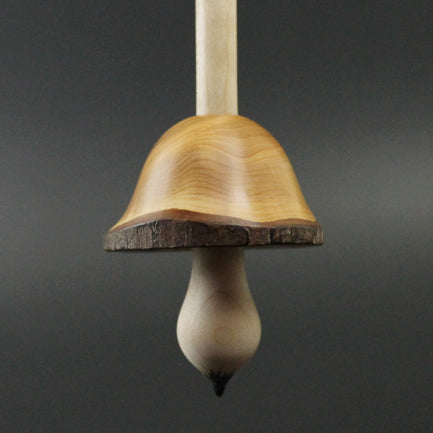 Mushroom support spindle in Pacific yew and curly maple