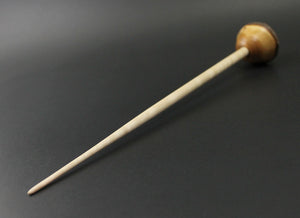 Mushroom support spindle in Pacific yew and curly maple