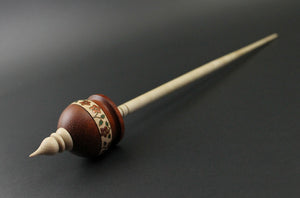 Cauldron spindle in padauk and curly maple