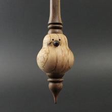 Load image into Gallery viewer, Bird bead spindle in Karelian birch and walnut