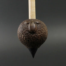 Load image into Gallery viewer, Sheep support spindle in walnut and curly maple (&lt;font color=&quot;red&quot;&lt;b&gt;RESERVED&lt;/b&gt;&lt;/font&gt; for Sabine)
