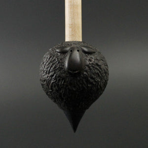Sheep support spindle in Indian ebony and curly maple (<font color="red"<b>RESERVED</b></font> for Candy)