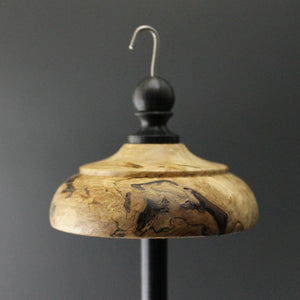 Drop spindle in maple burl and frogwood