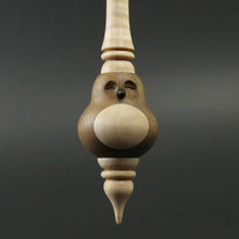 Load image into Gallery viewer, Bird bead spindle in walnut and curly maple