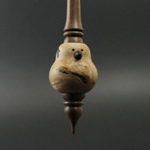 Bird bead spindle in maple burl and walnut (<font color="red"<b>RESERVED</b></font> for Joanna)