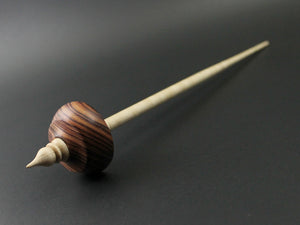 Tibetan style spindle in tulipwood and curly maple