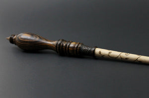Wand spindle in curly maple and cocobolo