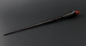 Wand spindle in hand dyed walnut and bloodwood