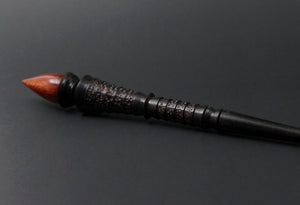 Wand spindle in hand dyed walnut and bloodwood