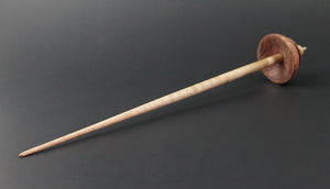 Tibetan style spindle in red cedar and curly maple
