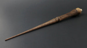 Wand spindle in walnut, mango, and curly maple