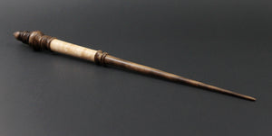 Wand spindle in birdseye maple and walnut