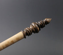 Load image into Gallery viewer, Wand spindle in birdseye maple and walnut