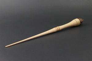 Wand spindle in curly maple and walnut