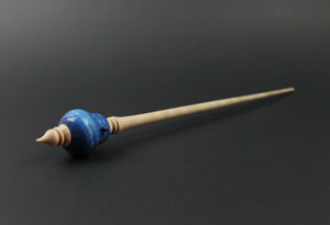 Bluebird bead spindle in hand dyed curly maple, ebony, and curly maple