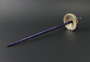 Drop spindle in curly maple, hand dyed maple burl, and hand dyed curly maple
