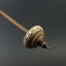 Load image into Gallery viewer, Tibetan style spindle in curly maple and walnut
