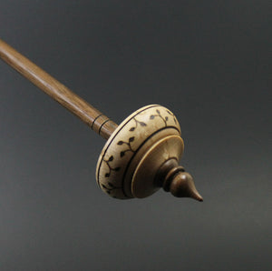 Tibetan style spindle in curly maple and walnut