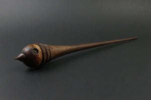 Wee folk spindle in hand dyed maple burl and walnut