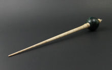 Load image into Gallery viewer, Bead spindle in hand dyed maple burl and curly maple