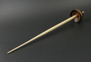 Tibetan style spindle in East Indian rosewood, amboyna burl, and curly maple