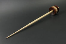 Load image into Gallery viewer, Teacup spindle in padauk, birdseye maple, and curly maple