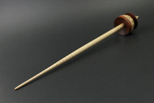 Teacup spindle in padauk, birdseye maple, and curly maple