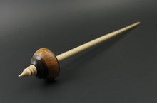 Load image into Gallery viewer, Tibetan style spindle in East Indian rosewood, amboyna burl, and curly maple