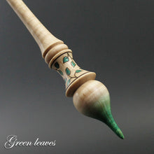 Load image into Gallery viewer, PREORDER for dyed tip Russian style spindle in curly maple