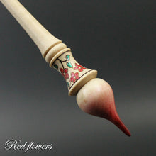 Load image into Gallery viewer, PREORDER for dyed tip Russian style spindle in curly maple