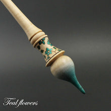 Load image into Gallery viewer, PREORDER for dyed tip Russian style spindle in curly maple